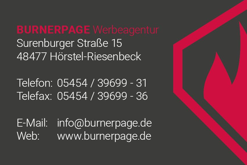 Burnerpage Schild